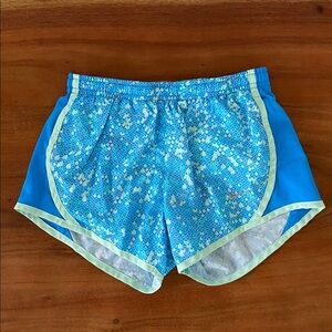 Nike girls running shorts dri-fit mermaidcore athletic blue green kids small